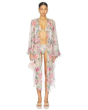PATBO Honey Flower Long Robe Cover Up - White