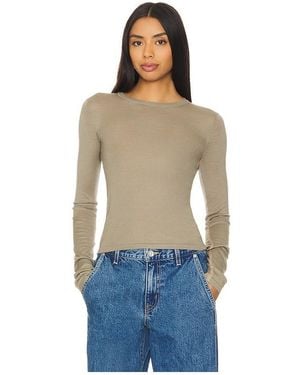 Nagnata Sheer Essentials Long Sleeve Top - Blue