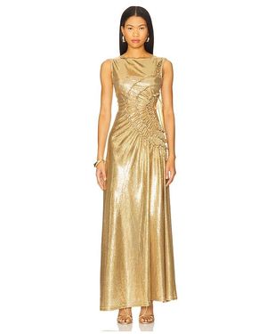 torrent dress floor length metallic Georgia Hardinge Torrent Dress Floorlength Metallic in Metallic Gold