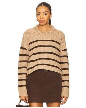 Central Park West Rayna Oversized Collar Sweater - Natural