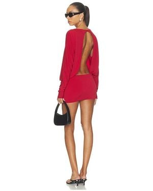 Tiger Mist Blouson Mini Dress - Red