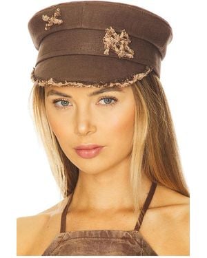 Ruslan Baginskiy Monogram-Embellished Fringed Baker Boy Cap - Brown