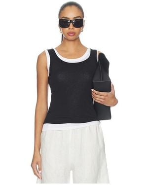Enza Costa Tissue Jersey Layered Tanks - Blue