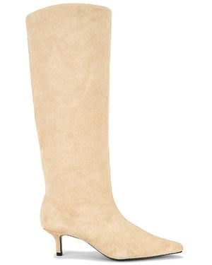 Black Suede Studio Sutton 50 Boot - White