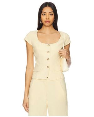Amanda Uprichard Short Sleeve Kya Top - Natural