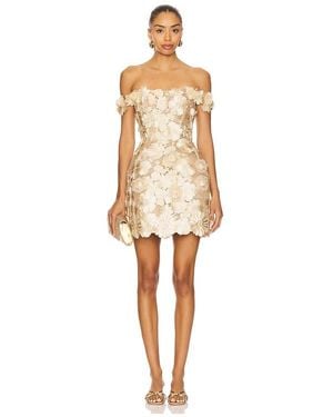 Bronx and Banco Jasmine Maraya Off The Shoulder Mini Dress - Natural