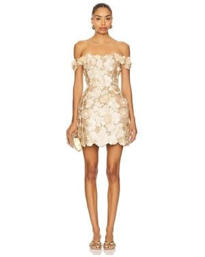 Bronx and Banco Jasmine Maraya Off The Shoulder Mini Dress - Natural