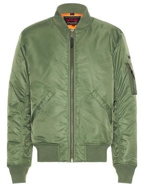 Schott Nyc Nylon Flight Jacket - Green