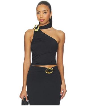 Cin Cin Cosmos Halo One Shoulder Top - Black