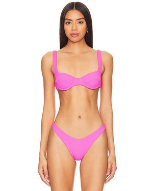 Luli Fama Wavy Baby Wide Strap Balconette Bikini Top - Pink
