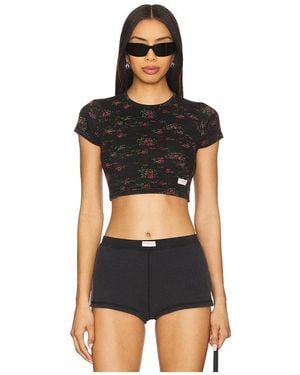 Alexander Wang Cropped Short Sleeve Tee - Black