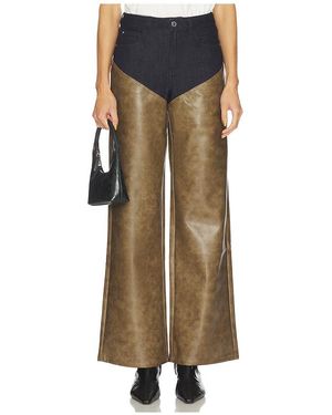 WeWoreWhat High Rise Straight Leg Two Toned - Natural