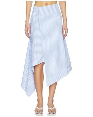 MORE TO COME Dylan Asymmetrical Wrap Skirt - Blue