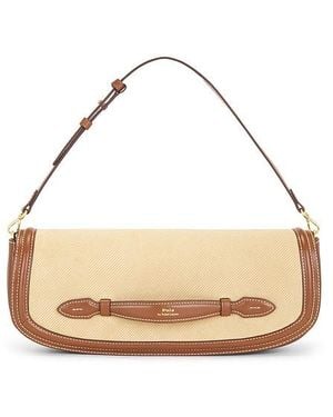 Polo Ralph Lauren Twill Suede Leather Clutch - White