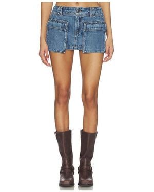 Free People Hera Studded Denim Mini Skirt - Blue