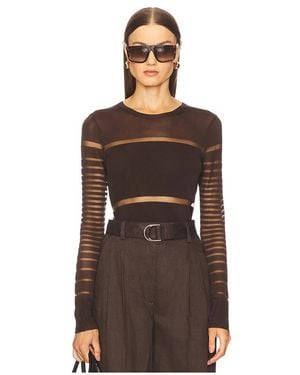 Helmut Lang Spaced Sheer Top - ブラウン