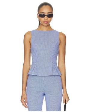 MORE TO COME Drea Peplum Top - Blue