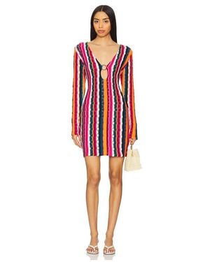 Agua Bendita Minivestido Cordelia En Color Fuchsia, Talla (También En M, S, Xs) - Rojo