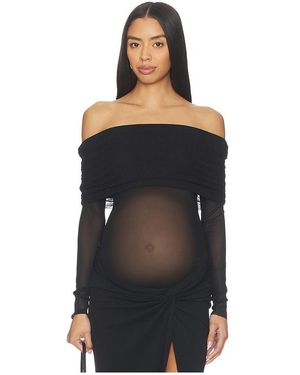 BUMPSUIT Off The Shoulder Soft Mesh Top - Black