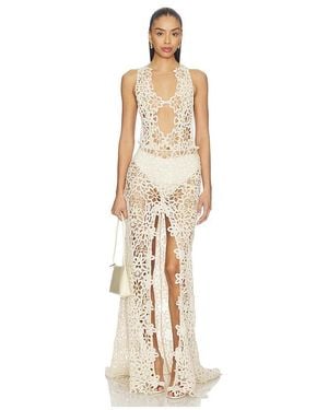 Bronx and Banco Akello Crochet Maxi Dress - Natural