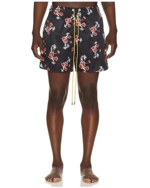 Rhude Turbo Floral Swim Shorts - Schwarz