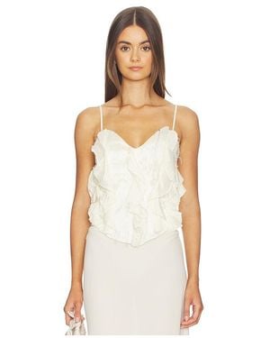 Kim Shui Emma Lace Up Bustier Top - White
