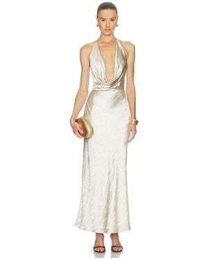 Shona Joy Andie Low Cowl Maxi Dress - White