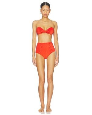 Lisa Marie Fernandez Poppy High Waist Bikini Set - Orange