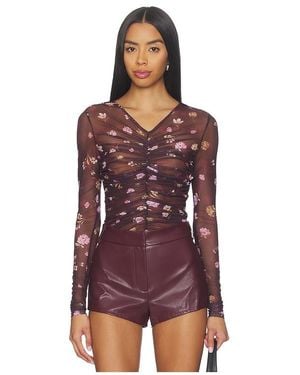 FAVORITE DAUGHTER Mesh Party Top - Red
