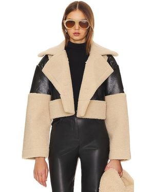 Steve Madden Alaina Faux Leather Coat - Black