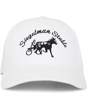 Siegelman Stable Denim Five Panel Hat - White