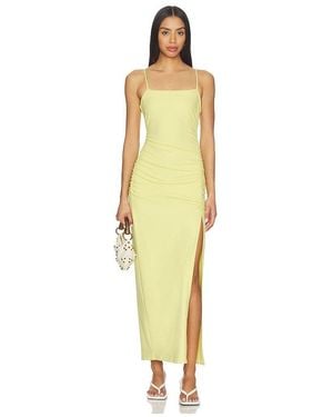 Susana Monaco String Gathered Slit Dress - Yellow