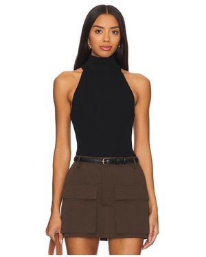 Enza Costa Knit Halter Turtleneck - Black