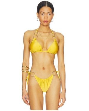 Bardot Leala Ring Detail Bikini Top - Yellow