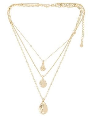 Ettika Circle Flow Layered Necklace Set - White