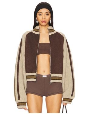 Jaded London Knitted Bomber - Brown
