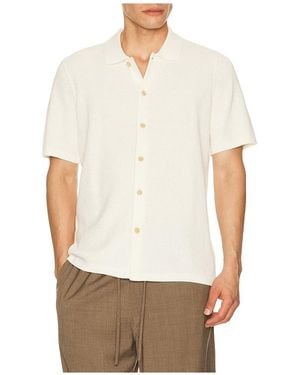 Faherty Short Sleeve Sunwashed Knitted Shirt - White