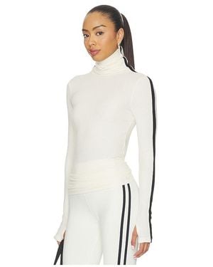 Splits59 Jackson Rib Full Length Turtleneck Top - White