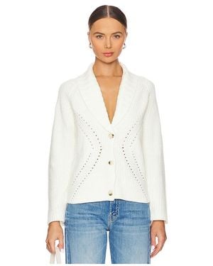 Central Park West Rosette Engineered Pointelle Jacket - White