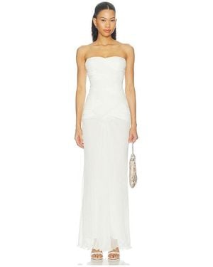 Shona Joy Federick Strapless Ruffle Maxi Dress - White