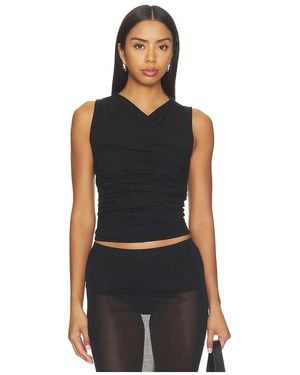 The Line By K Tavi Ruched Tank Top - Black