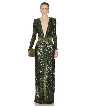 PATBO Bossa Sequin Gown - Green