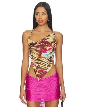 Jaded London Beaded Cowl Backless Top - Pink