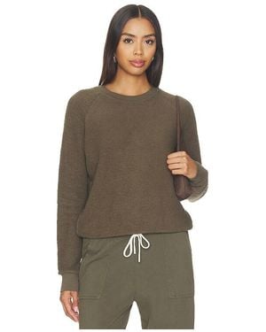 PERFECTWHITETEE Ziggy Inside Out Fleece Long Sleeve Shrunken Crewneck Sweatshirt - Green