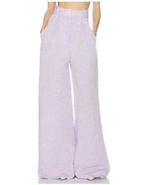 Matthew Bruch Wide Leg Pleated Pant - Purple