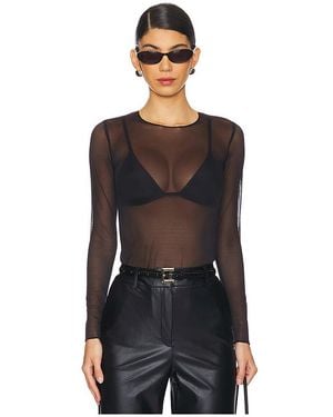 Commando Chic Mesh Long Sleeve Tee - Black