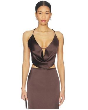 brown satin short dress Jackie Cowl Neck Mini Dress
