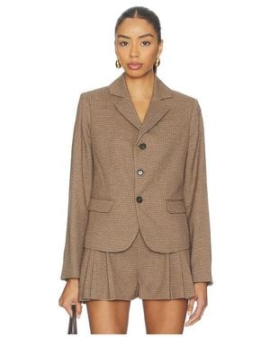 FRAME Plaid Riding Blazer - Brown