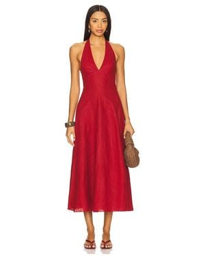 Faithfull the Brand Vestido Midi Marais En Color Rojo Talla (También En M, S, Xl, Xs)