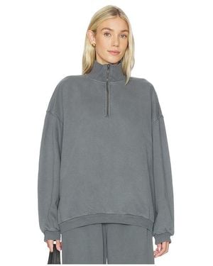 Skims Boyfriend Fleece Slouchy Turtleneck Pullover - Gray